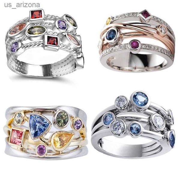 milangirl popular colorful cubic zirconia delicate women ring jewelry wedding bridal band cross geometric cz dancing party rings l230620, Silver
milangirl popular colorful cubic zirconia delicate women ring jewelry wedding bridal band cross geometric cz dancing party rings l230620, Silver