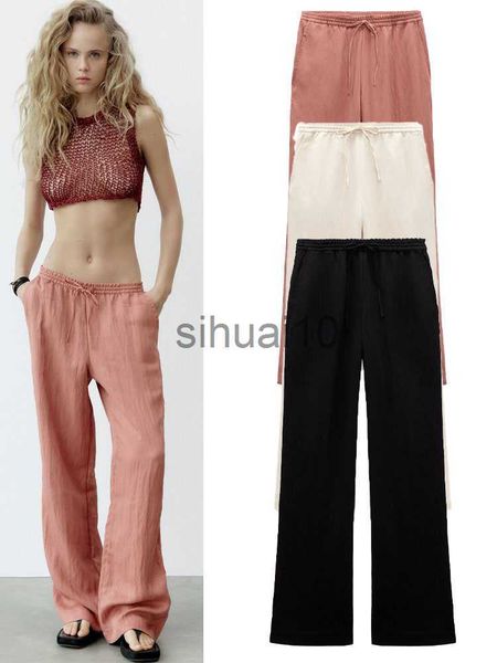 women's pants capris 2023 summer new women's versatile elastic waist tie adjustable side pockets high waist straight leg pants j23, Black;white
women's pants capris 2023 summer new women's versatile elastic waist tie adjustable side pockets high waist straight leg pants j23, Black;white