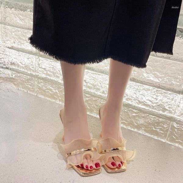 dress shoes 2023 designer fashion pleated female sandals open toe high lady pumps party women summer slides, Black
dress shoes 2023 designer fashion pleated female sandals open toe high lady pumps party women summer slides, Black