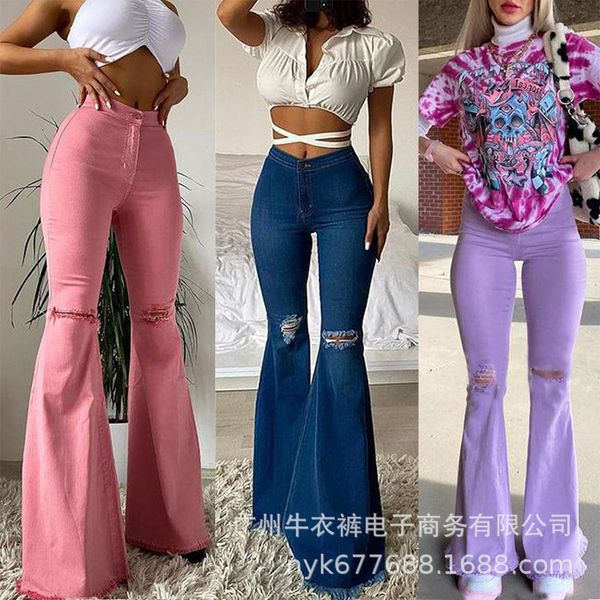 men s pants flare jean vintage denim ladies high waist fashion stretch loose casual trousers wide leg ripped 230705, Black
men s pants flare jean vintage denim ladies high waist fashion stretch loose casual trousers wide leg ripped 230705, Black