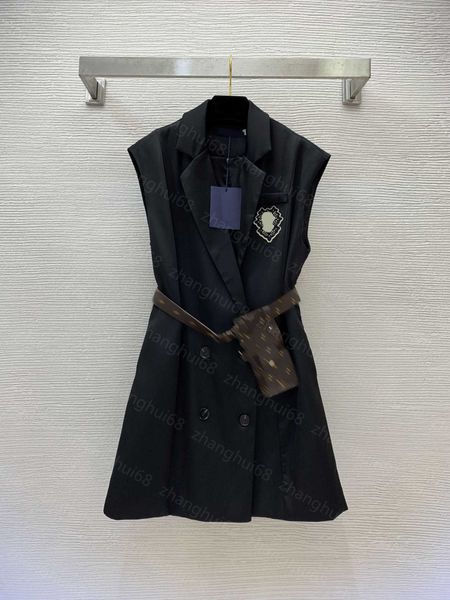 23ss women dress womens designer clothing summer dresses embroidered badge double breasted waist slimming suit waistcoat dress with belt wom, Black;gray
23ss women dress womens designer clothing summer dresses embroidered badge double breasted waist slimming suit waistcoat dress with belt wom, Black;gray