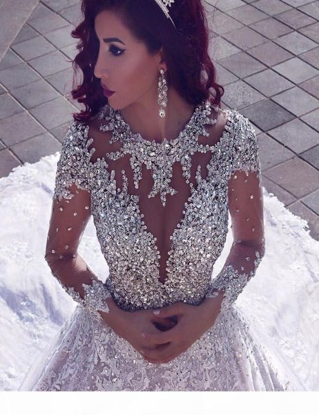 latest 2019 luxury beading long sleeve muslim wedding gowns with long train sequined lace wedding dresses turke robe de mariage3533693, White
latest 2019 luxury beading long sleeve muslim wedding gowns with long train sequined lace wedding dresses turke robe de mariage3533693, White