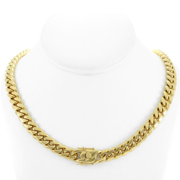 men's cuban miami link 24" choker chain real 18k gold over stainless steel 10mm, Silver
men's cuban miami link 24" choker chain real 18k gold over stainless steel 10mm, Silver