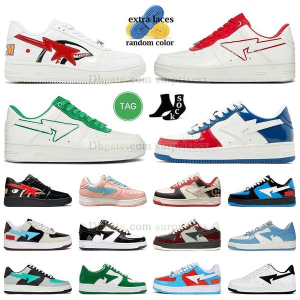 sk8 men women casual shoes sta low sneaker court designer nigo bathing apes shark black white patent leather green abc camo white green
sk8 men women casual shoes sta low sneaker court designer nigo bathing apes shark black white patent leather green abc camo white green