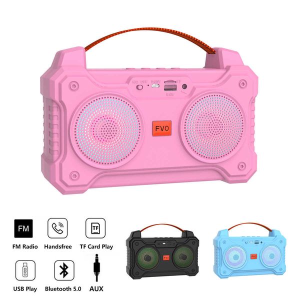 Image of Portable Speakers Portable Bluetooth Speaker Handheld FM with Speaker Handsfree Card Music Player Support AUX Play Rechargeable R230705