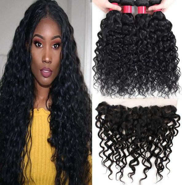 9a brazilian virgin hair bundles with frontal water wave 3bundles with ear to ear lace frontal human hair bundles with 13x4 lace c7859070, Black
9a brazilian virgin hair bundles with frontal water wave 3bundles with ear to ear lace frontal human hair bundles with 13x4 lace c7859070, Black