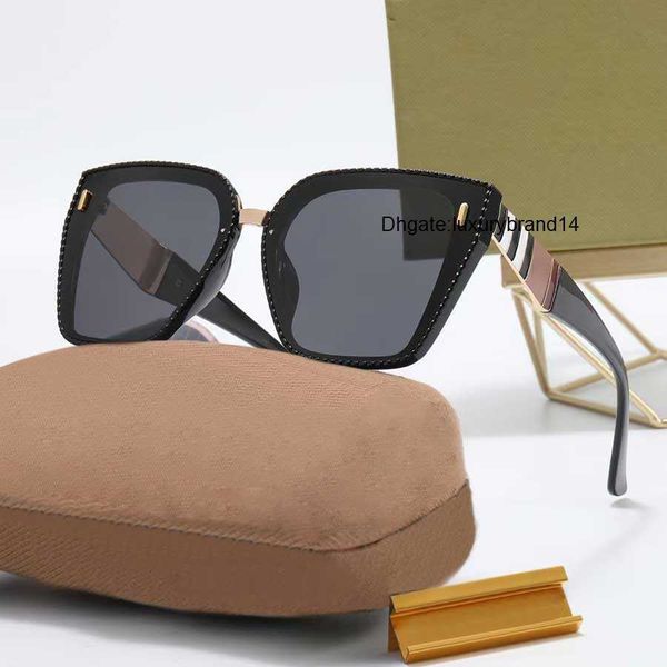 

quality burberies burbreries designer sunglasses classic rectangle glasses fashion letter option stripe goggle for men women 5, White;black