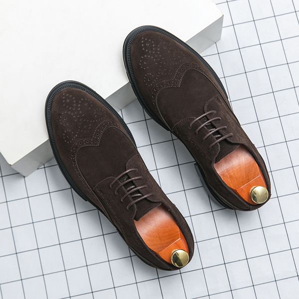 brock shoes men faux suede carved business dress shoes with low heel solid color comfortable breathable classic men shoes, Black
brock shoes men faux suede carved business dress shoes with low heel solid color comfortable breathable classic men shoes, Black