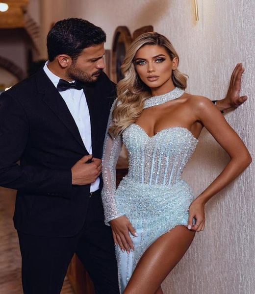 bright blue mermaid prom dress v neck halter sequins beads appliques hollow one long sleeve high waist side split floor lengt8790908, Black
bright blue mermaid prom dress v neck halter sequins beads appliques hollow one long sleeve high waist side split floor lengt8790908, Black