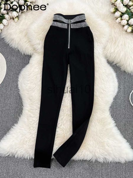women's pants capris exquisite rhinestone black casual pants women hollow-out high waist elastic slim fit skinny pants versatile lings, Black;white
women's pants capris exquisite rhinestone black casual pants women hollow-out high waist elastic slim fit skinny pants versatile lings, Black;white