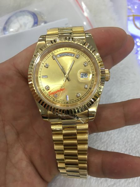 with original box high-quality watch 41mm 18k yellow gold movement automatic mens gd bracelet men's watches 2813, Slivery;brown
with original box high-quality watch 41mm 18k yellow gold movement automatic mens gd bracelet men's watches 2813, Slivery;brown