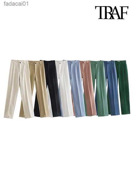 traf women chic fashion office wear straight pants vintage high waist zipper fly female trousers mujer l230621, Black;white
traf women chic fashion office wear straight pants vintage high waist zipper fly female trousers mujer l230621, Black;white