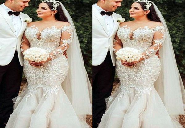 2021 plus size arabic aso ebi lace beaded mermaid wedding gowns sheer neck long sleeves vintage bridal dresses zj2046758908, White
2021 plus size arabic aso ebi lace beaded mermaid wedding gowns sheer neck long sleeves vintage bridal dresses zj2046758908, White