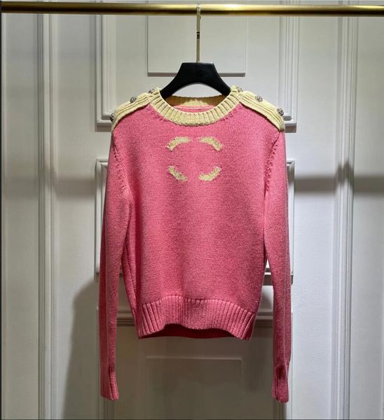 women's sweaters 2023 european designers design pink contrast cashmere sweater, White;black
women's sweaters 2023 european designers design pink contrast cashmere sweater, White;black