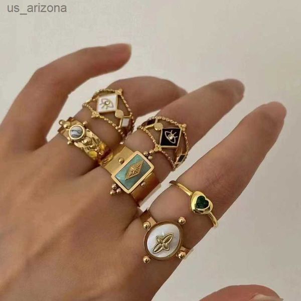 natural stone rings vintage stainless steel shell evil eyes ring for women opening wide knuckle finger rings l230620, Silver
natural stone rings vintage stainless steel shell evil eyes ring for women opening wide knuckle finger rings l230620, Silver
