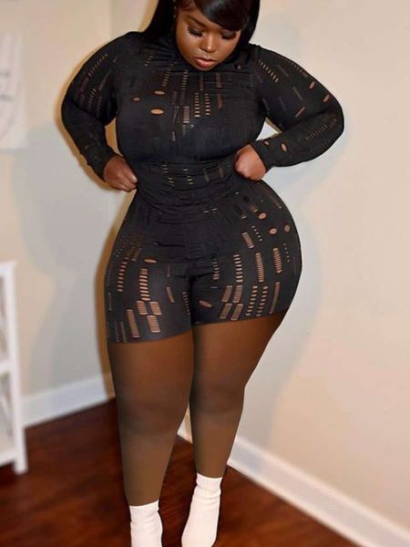 women's plus size pants lw shorts set perforated stretch casual oneck coat summer tank matching 230705, Black
women's plus size pants lw shorts set perforated stretch casual oneck coat summer tank matching 230705, Black