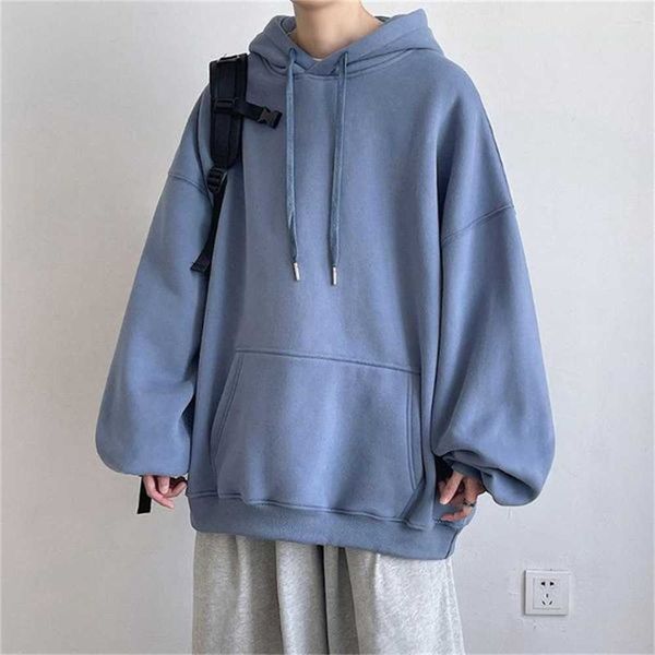 men's hoodies autumn korean version of the solid color sweater trend wild hooded thick coat loose long-sleeved 25by, Black
men's hoodies autumn korean version of the solid color sweater trend wild hooded thick coat loose long-sleeved 25by, Black