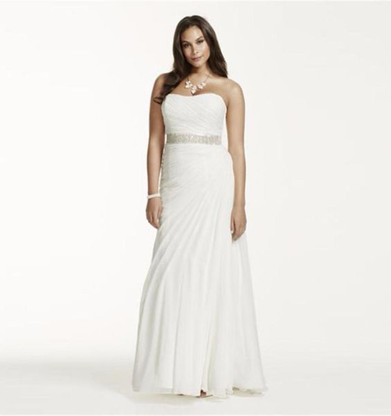 crinkle chiffon draped plus size wedding dress strapless ruched bodice simple elegant bridal gowns beading sash 9v35404931470, White
crinkle chiffon draped plus size wedding dress strapless ruched bodice simple elegant bridal gowns beading sash 9v35404931470, White