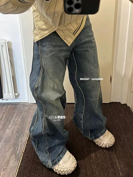 2023ss washed flared washed jeans for men oversized denim pants loose causal jeans fashion men distressed jeans streetwear, Blue
2023ss washed flared washed jeans for men oversized denim pants loose causal jeans fashion men distressed jeans streetwear, Blue