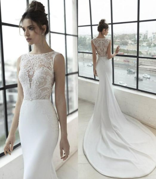julie vino mermaid wedding dresses jewel neck lace appliqued illusion bodice sweep train satin beach wedding dress plus size brida6666430, White
julie vino mermaid wedding dresses jewel neck lace appliqued illusion bodice sweep train satin beach wedding dress plus size brida6666430, White