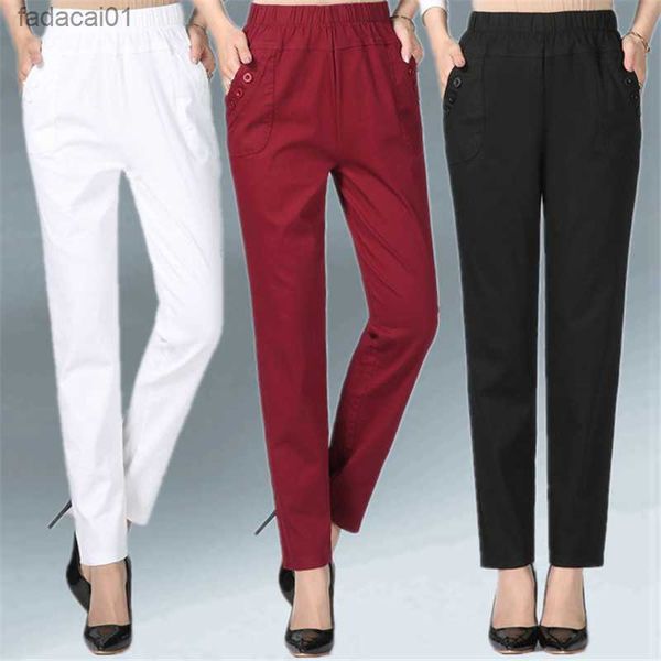 white women's trousers 5xl spring summer autumn female stretch waist cotton straight pants middle aged lady solid casual pants l230621, Black;white
white women's trousers 5xl spring summer autumn female stretch waist cotton straight pants middle aged lady solid casual pants l230621, Black;white