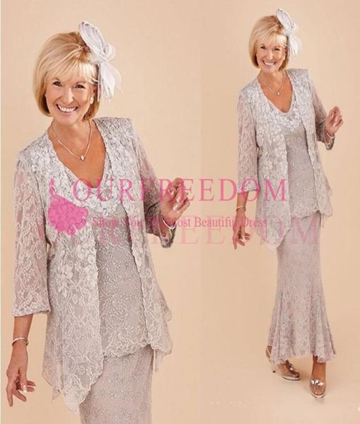 2019 new elegant lace with jacket mother of the bride dresses 34 long sleeve mermaid ankle length formal evening wedding mother d4860691, Black;red 
2019 new elegant lace with jacket mother of the bride dresses 34 long sleeve mermaid ankle length formal evening wedding mother d4860691, Black;red