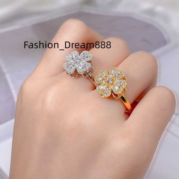 fashion jewelry zircon flower four leaf clover rotating ring sunflower adjustable anxiety 18k gold plated rings for women, Silver
fashion jewelry zircon flower four leaf clover rotating ring sunflower adjustable anxiety 18k gold plated rings for women, Silver