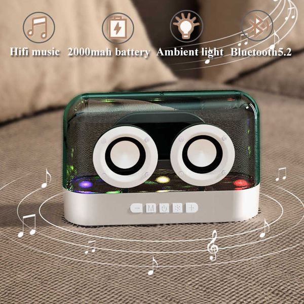 Image of Portable Speakers Portable Bluetooth 5.2 Speaker Wireless Speaker Transparent Player with MIC/Night Light Support TWS/TF /AUX R230705