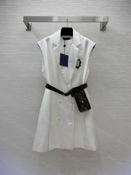 23ss women dress womens designer clothing summer dresses embroidered badge double breasted waist slimming suit waistcoat dress with belt wom, Black;gray
23ss women dress womens designer clothing summer dresses embroidered badge double breasted waist slimming suit waistcoat dress with belt wom, Black;gray