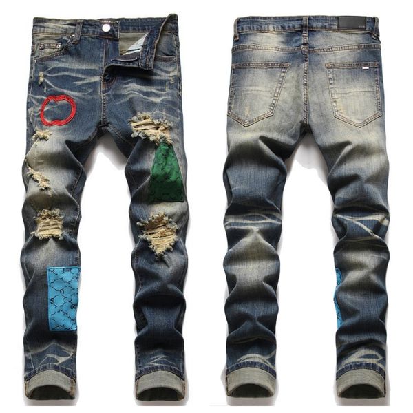 designer mens jeans skinny pants casual luxury jeans men fashion distressed ripped slim motorcycle biker denim hip hop pants, Blue
designer mens jeans skinny pants casual luxury jeans men fashion distressed ripped slim motorcycle biker denim hip hop pants, Blue