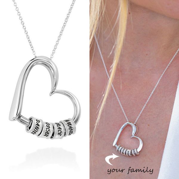pendant necklaces personalized beads for women jewelry custom heart pendants mothers day gift 230704, Silver
pendant necklaces personalized beads for women jewelry custom heart pendants mothers day gift 230704, Silver