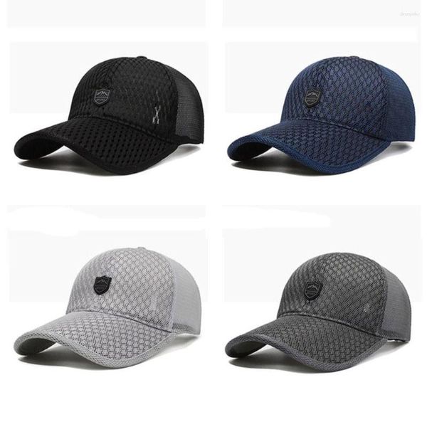 Image of Cycling Caps Men Women Outdoor Sports Breathable Mesh Sun Protection Cap Baseball Trucker Hat Snapback