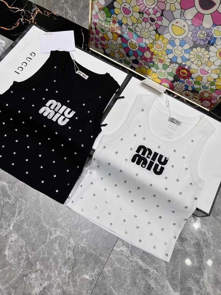 m23 spring/summer new style fashion embroidery letter full diamond design knitted slim fit tank 7, White
m23 spring/summer new style fashion embroidery letter full diamond design knitted slim fit tank 7, White