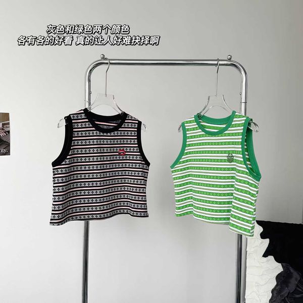 ch23 summer new fashion embroidery pattern casual loose versatile slim short tank top, White
ch23 summer new fashion embroidery pattern casual loose versatile slim short tank top, White