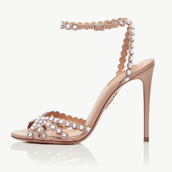 Aquazzura Tequila Sandal 105mm Rosa Cleo Crystal Stiletto Heel Dress shoes Luxury Designer clear PVC open toe cross Womens Fashion Wedding Party evening shoe, 3_color
Aquazzura Tequila Sandal 105mm Rosa Cleo Crystal Stiletto Heel Dress shoes Luxury Designer clear PVC open toe cross Womens Fashion Wedding Party evening shoe, 3_color
