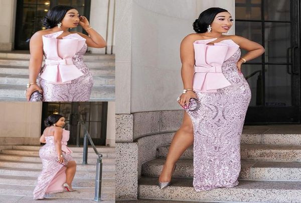 2020 pink mermaid prom dresses beads strapless neck appliqued sequins party gowns high split turkish vestidos formal dress evening1411784, Black
2020 pink mermaid prom dresses beads strapless neck appliqued sequins party gowns high split turkish vestidos formal dress evening1411784, Black