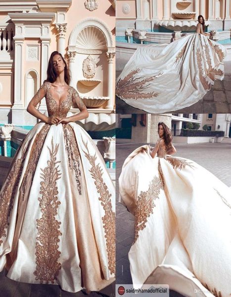 arabic luxury satin ball gown wedding dresses v neck illusion long sleeves lace applique chapel train wedding bridal gowns bc13839913336, White
arabic luxury satin ball gown wedding dresses v neck illusion long sleeves lace applique chapel train wedding bridal gowns bc13839913336, White