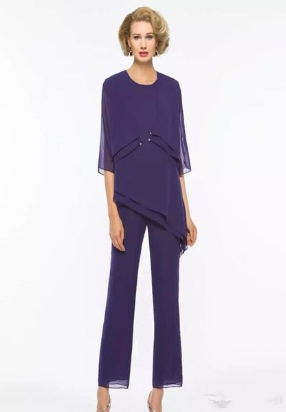 new purple mother of the bride pant suits with jacket chiffon wedding guest dress outfit plus size garment formal evening ju8524791, Black;red
new purple mother of the bride pant suits with jacket chiffon wedding guest dress outfit plus size garment formal evening ju8524791, Black;red