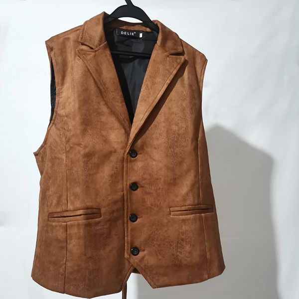 men's vests vest men casual waistcoat man faux leather fashion leather slim vest lapel classical vintage gilet european style male 2307, Black;white
men's vests vest men casual waistcoat man faux leather fashion leather slim vest lapel classical vintage gilet european style male 2307, Black;white
