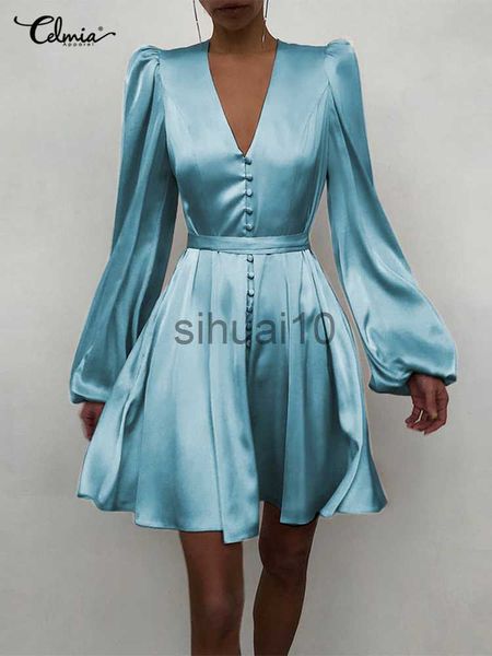 casual dresses women silk dress 2023 satin mini robe summer elegant party wrap evening dress long lantern sleeve v neck solid vestidos j2307, Black;gray
casual dresses women silk dress 2023 satin mini robe summer elegant party wrap evening dress long lantern sleeve v neck solid vestidos j2307, Black;gray