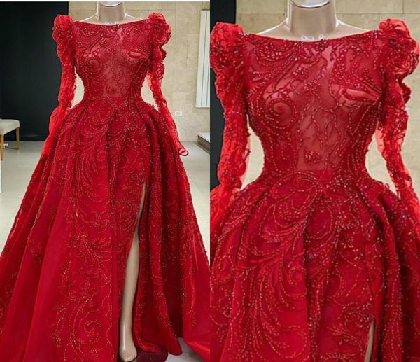 2020 luxury evening dresses jewel neck beaded high side split long sleeve prom dress sweep train custom made special ocassion gown4618809, Black;red
2020 luxury evening dresses jewel neck beaded high side split long sleeve prom dress sweep train custom made special ocassion gown4618809, Black;red