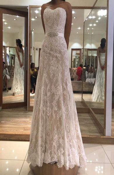 lace wedding dresses 2019 mermaid strapless bridal dress sheath lace wedding gown custom made beaded sash bridal gown vestido de n6834755, White
lace wedding dresses 2019 mermaid strapless bridal dress sheath lace wedding gown custom made beaded sash bridal gown vestido de n6834755, White