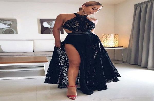2019 black lace a line prom dresses halter neck side split long cocktail party evening gowns7195880
2019 black lace a line prom dresses halter neck side split long cocktail party evening gowns7195880