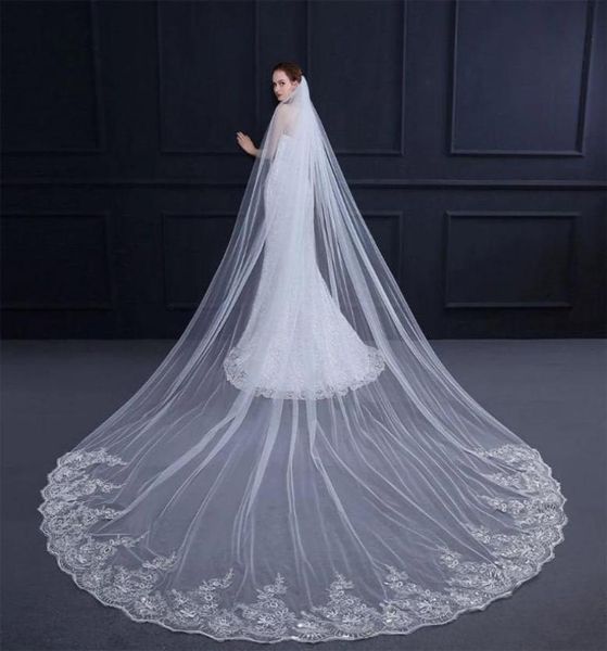 3m cathedral length long white ivory beige champagne bridal wedding veils with comb tulle and lace appliques new 8716809, Black
3m cathedral length long white ivory beige champagne bridal wedding veils with comb tulle and lace appliques new 8716809, Black