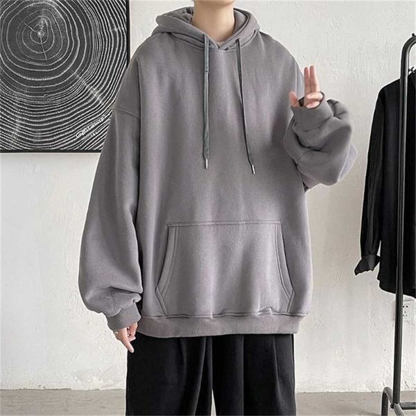 men's hoodies autumn korean version of the solid color sweater trend wild hooded thick coat loose long-sleeved gyed, Black
men's hoodies autumn korean version of the solid color sweater trend wild hooded thick coat loose long-sleeved gyed, Black