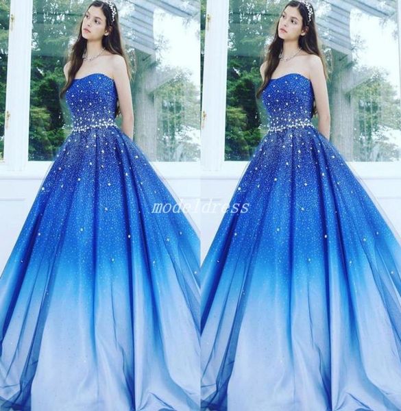 gradient royal blue quinceanera dresses 2019 strapless sweep train crystal beads prom party gowns for sweet 15 vestido de 15 anos 1135587, Blue;red
gradient royal blue quinceanera dresses 2019 strapless sweep train crystal beads prom party gowns for sweet 15 vestido de 15 anos 1135587, Blue;red