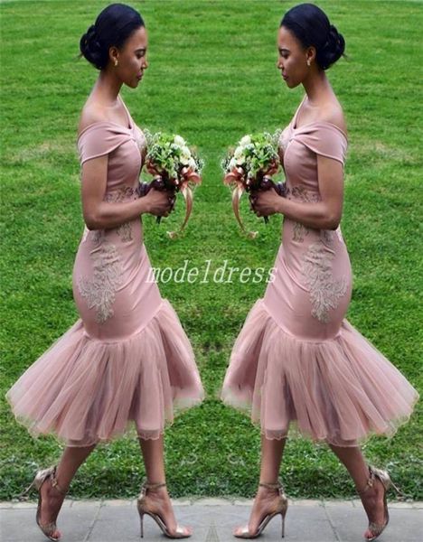 tea length mermaid bridesmaid dresses 2019 off shoulder appliques short garden country beach wedding guest gowns maid of honor dre1525925, White;pink
tea length mermaid bridesmaid dresses 2019 off shoulder appliques short garden country beach wedding guest gowns maid of honor dre1525925, White;pink