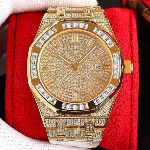 full diamond mens automatic watch mechanical movement watch 40mm fashion business wristwatches montre de luxe gift for men wristwatch, Slivery;brown
full diamond mens automatic watch mechanical movement watch 40mm fashion business wristwatches montre de luxe gift for men wristwatch, Slivery;brown