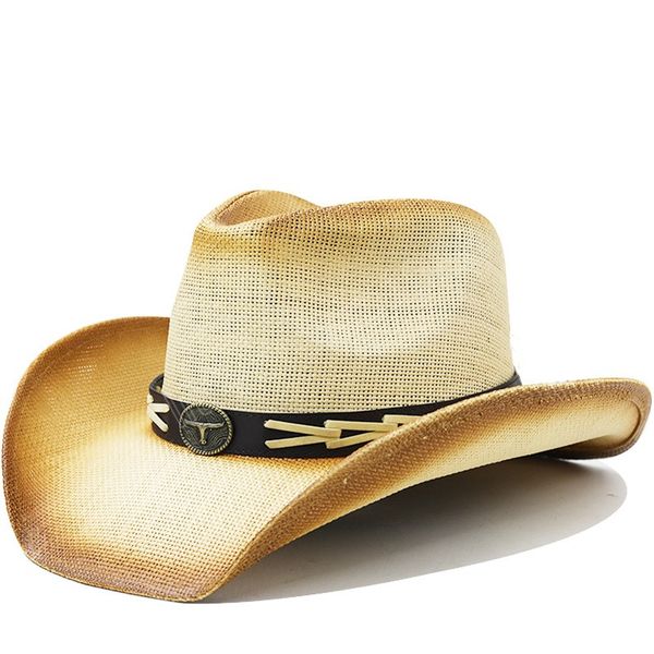 men's summer western cowboy straw hat panamas uv protection sun visor cowhead beach hats, Blue;gray
men's summer western cowboy straw hat panamas uv protection sun visor cowhead beach hats, Blue;gray