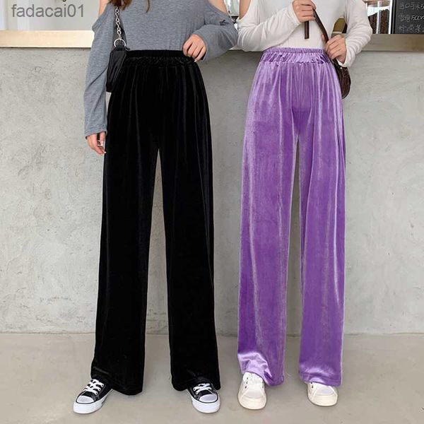 2023 autumn straight velour women pants high waist casual wide legs pants black purple loose female fashion dent trousers new l230621, Black;white
2023 autumn straight velour women pants high waist casual wide legs pants black purple loose female fashion dent trousers new l230621, Black;white